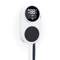 Paragon Orbit wall-mounted brush holder with round display and closed rotating cover, front view