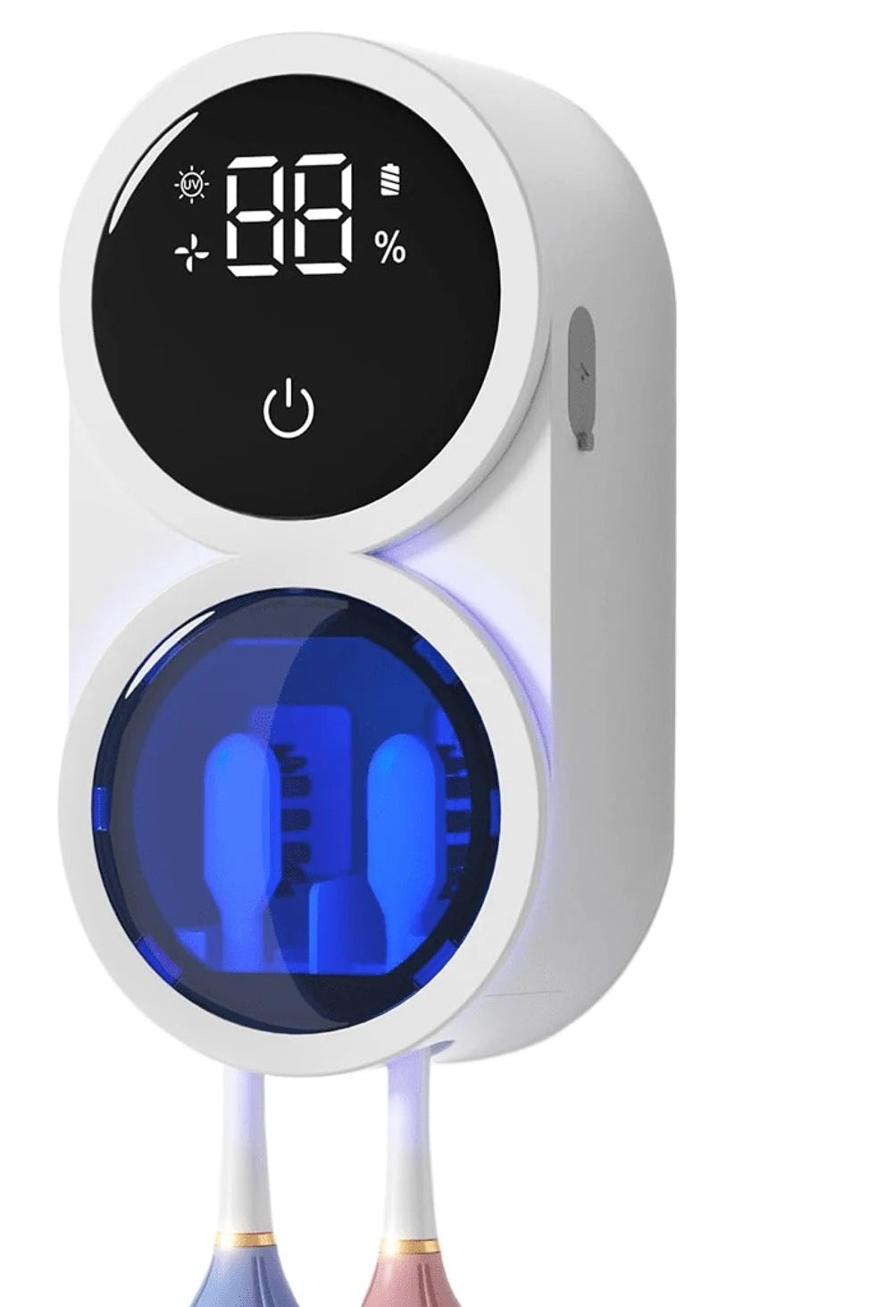 Paragon Orbit three-quarter view with the cover closed and two brushes hanging below